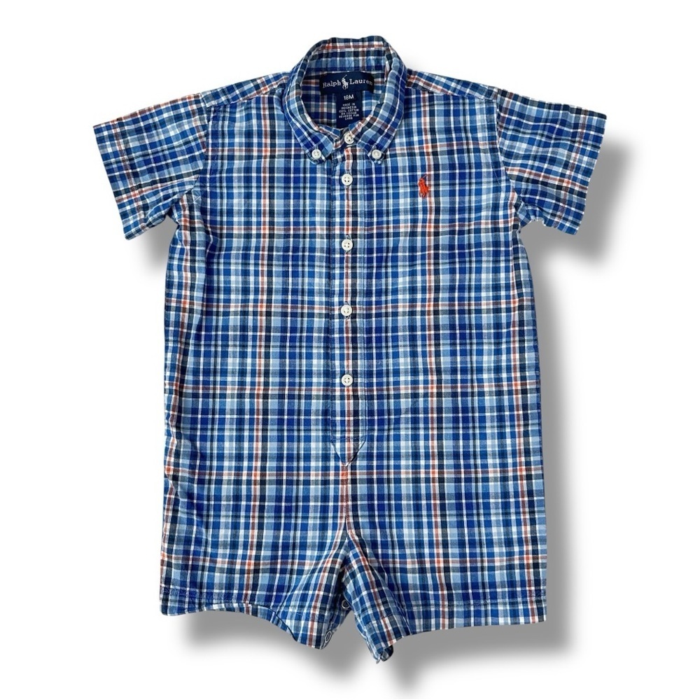 Ralph Lauren | Classic Plaid Shortall (18 mos)